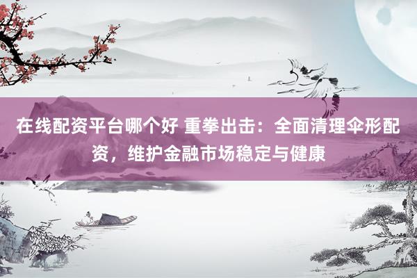 在线配资平台哪个好 重拳出击：全面清理伞形配资，维护金融市场稳定与健康