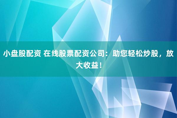 小盘股配资 在线股票配资公司：助您轻松炒股，放大收益！