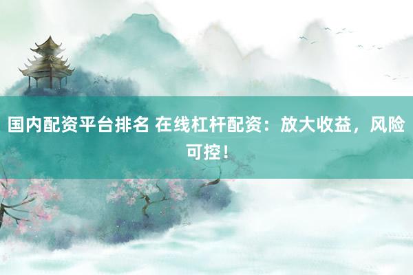 国内配资平台排名 在线杠杆配资：放大收益，风险可控！