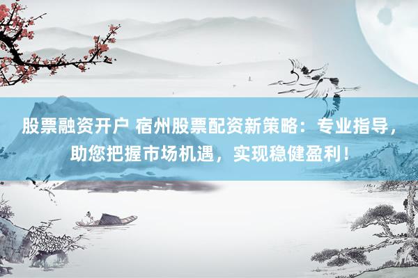 股票融资开户 宿州股票配资新策略：专业指导，助您把握市场机遇，实现稳健盈利！