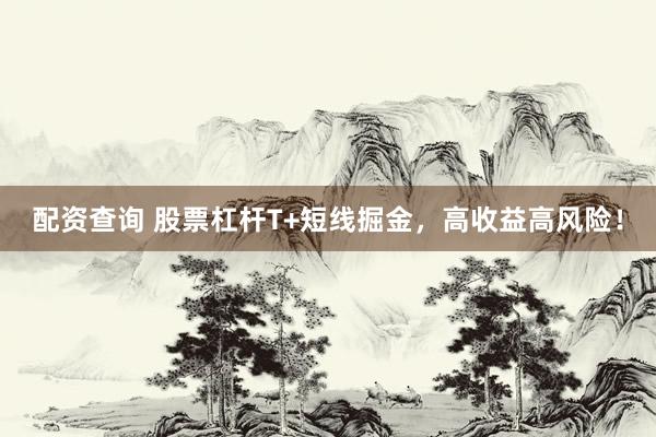 配资查询 股票杠杆T+短线掘金，高收益高风险！