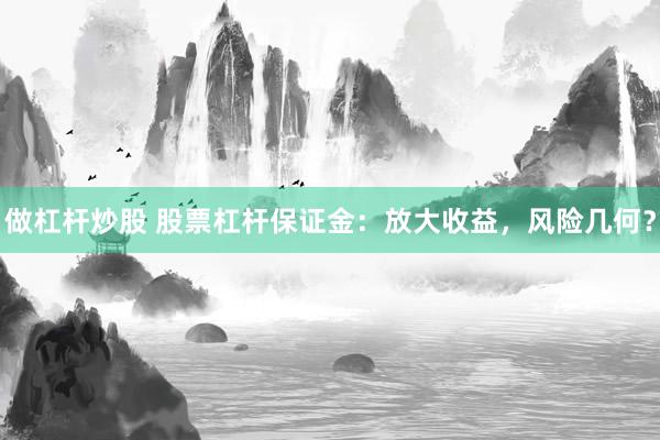 做杠杆炒股 股票杠杆保证金：放大收益，风险几何？
