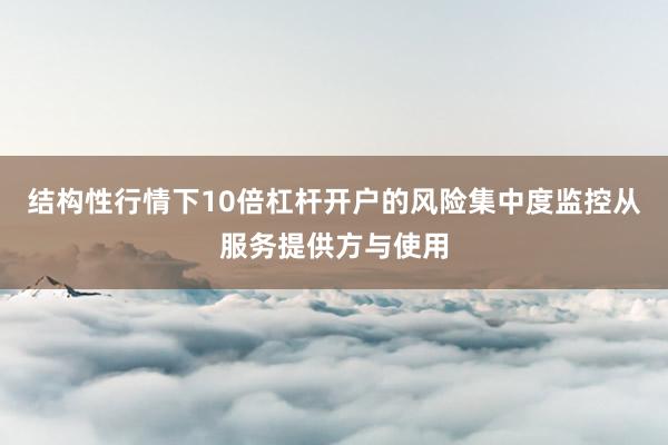 结构性行情下10倍杠杆开户的风险集中度监控从服务提供方与使用