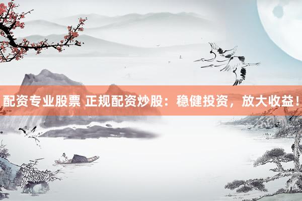 配资专业股票 正规配资炒股：稳健投资，放大收益！