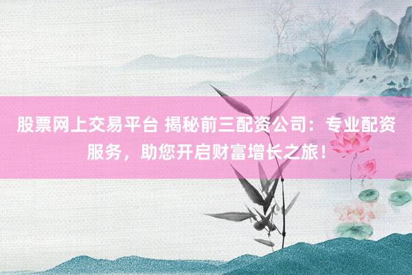 股票网上交易平台 揭秘前三配资公司:专业配资服务,助您开启财富增长之旅!