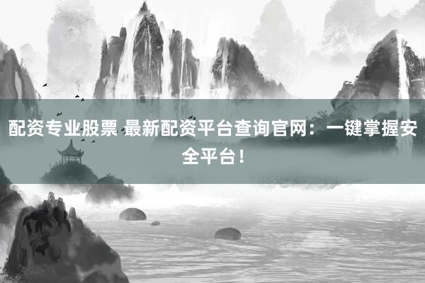 配资专业股票 最新配资平台查询官网：一键掌握安全平台！