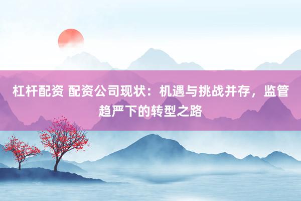 杠杆配资 配资公司现状：机遇与挑战并存，监管趋严下的转型之路